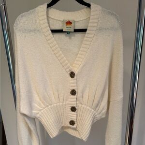 FARM Rio Cream Cardigan Sweater